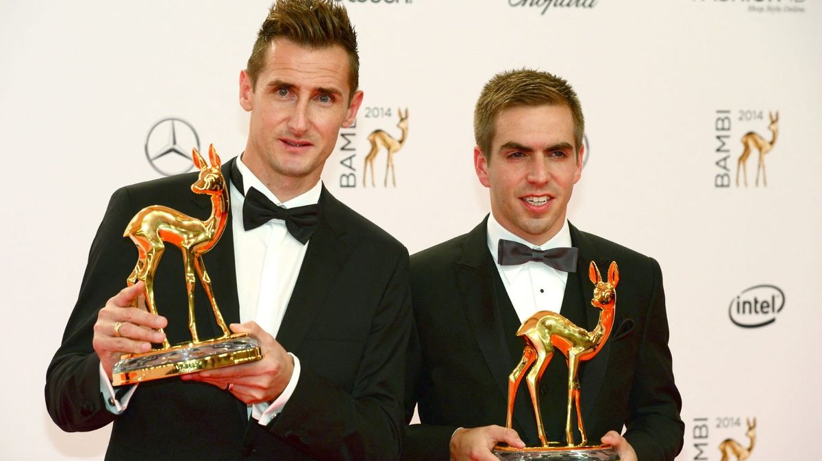 Klose (l.) und Lahm im November 2014