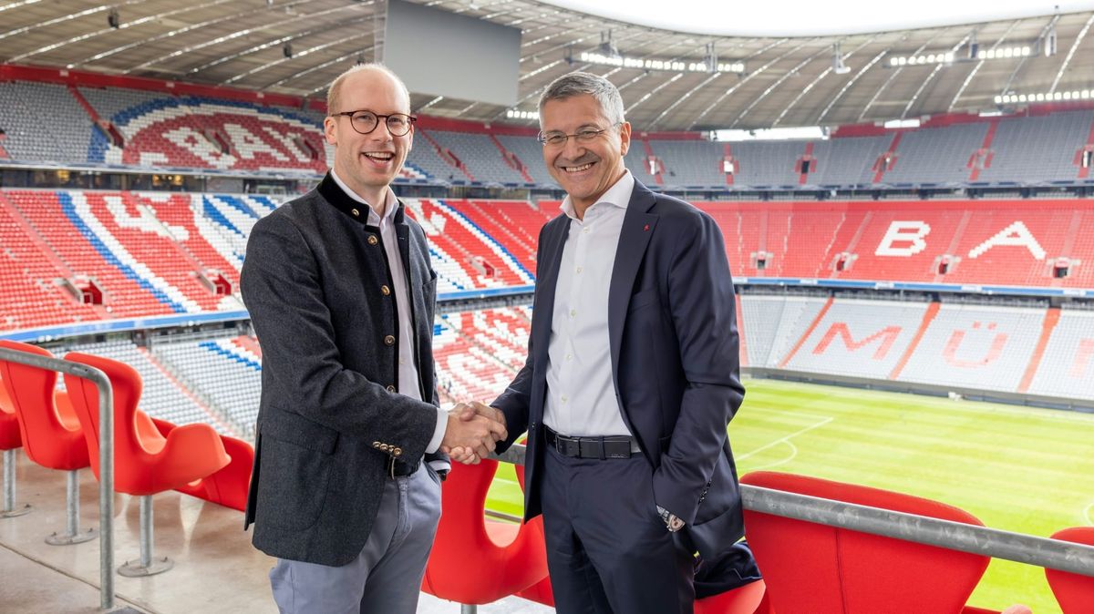 Bayern-Präsident Hainer (r.) mit Viessmann-CEO Viessmann