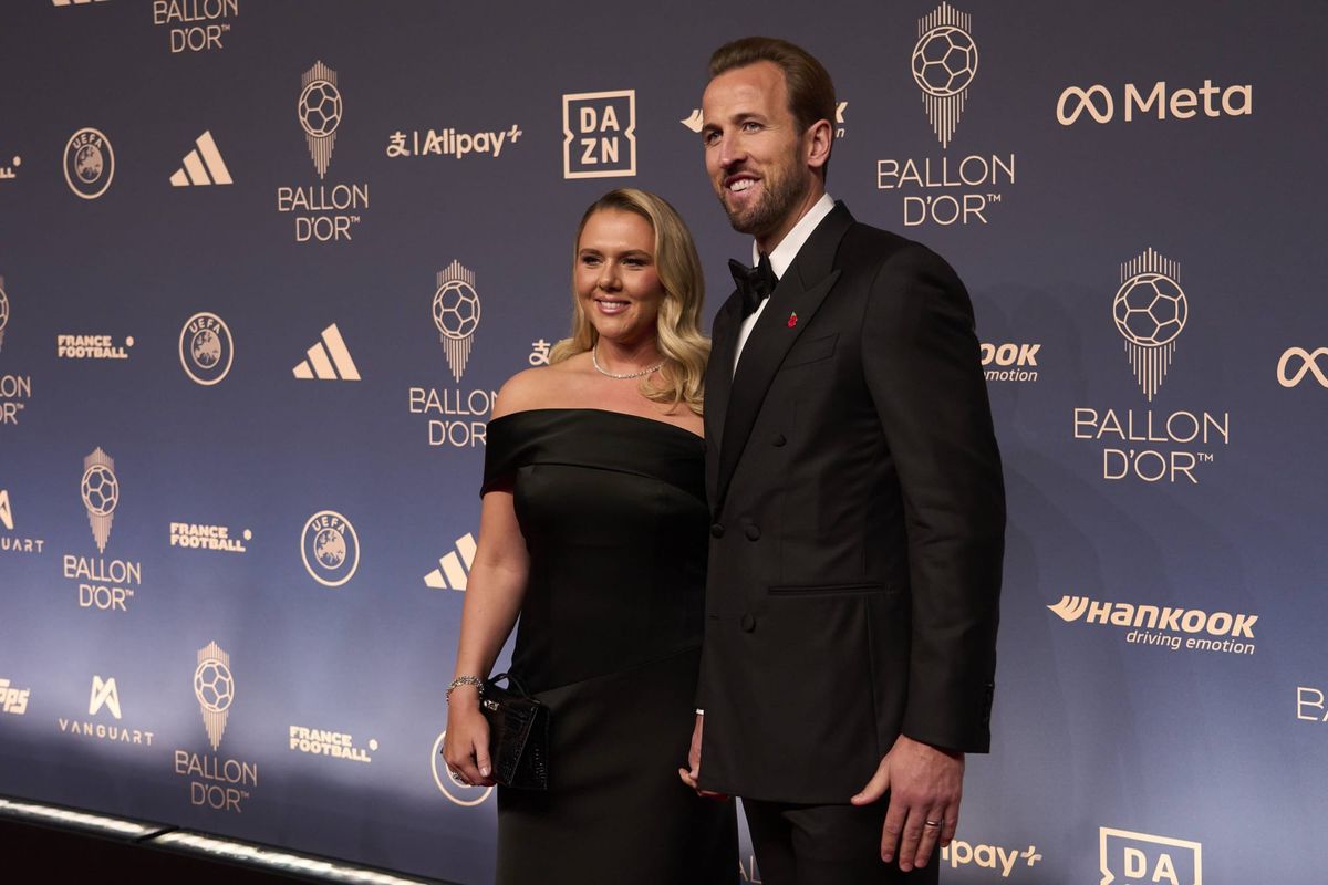 70th Ballon D Or Ceremony - Arrivals LONDON, ENGLAND - OCTOBER 26: England and Bayern Munich forward Harry Kane and his wife Katie Goodland attends the 70th Ballon D Or Ceremony at Palladium