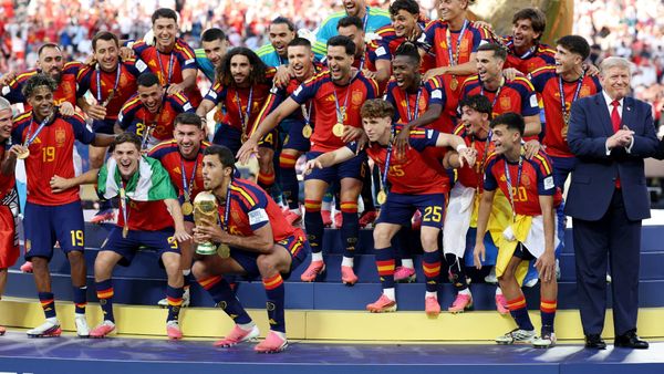 Trump auf dem Podium: Mit dem Weltmeister auf dem Siegerfoto