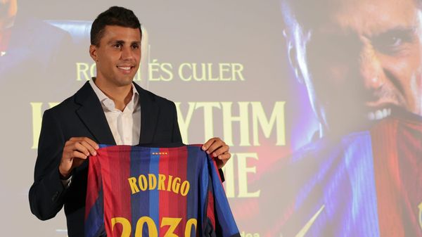 Rodri bei seiner Vorstellung in Barcelona