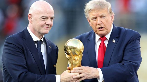Enge Verbündete: Infantino (l.) und Trump