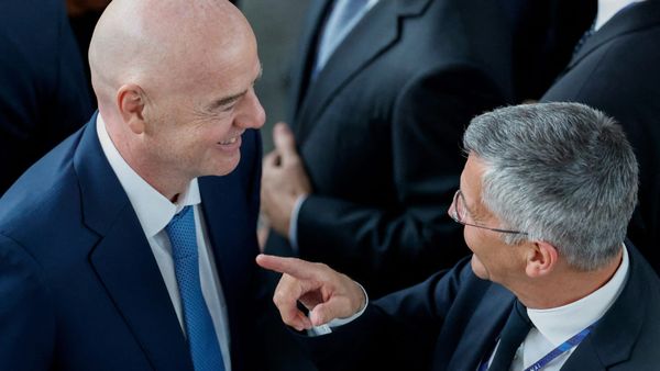 Gianni Infantino (li.) und Herbert Hainer (re.)