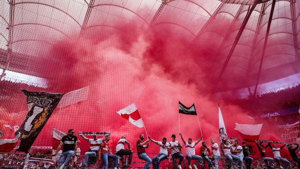 Pyrotechnik im Frankfurter Block
