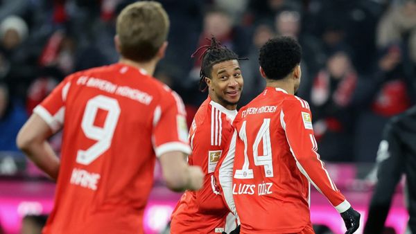Das Bayern-Trio Kane, Olise und Diaz (von rechts)