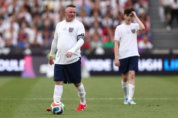 London, England, 31st May 2026. Wayne Rooney of England during the England vs Soccer Aid World XI UNICEF Soccer Aid match at the London Stadium, London. Picture credit should read: Jake Youl