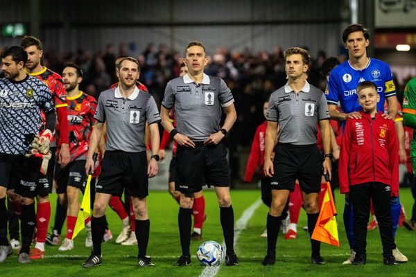 August 26, 2026, Preston, Victoria, Australia: Referee TOM FELL, Assistant Referee MATTEO BRAZZALE, and Assistant Referee CAMERON WRIGHT lead the players out for the start of the Hahn Austra