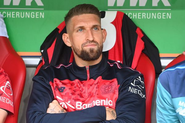 Robert ANDRICH (Bayer Leverkusen), Reservebank,Ersatzbank,Ersatzspieler, Reservespieler,Bank,Ergaenzungsspieler, Aktion,Einzelbild,angeschnittenes Einzelmotiv, Portrait,Portraet. Fussball 1.