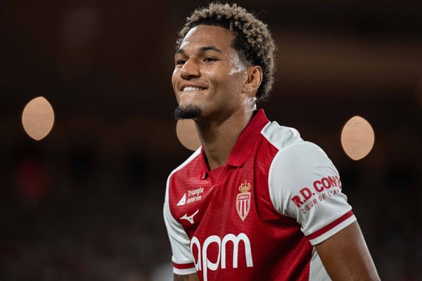 Ligue 1 - Monaco v Lens Paris Brunner of AS Monaco celebrates after scoring during the French Ligue 1 soccer match between AS Monaco and RC Lens at Stade Louis-II in Monaco, on September 18,