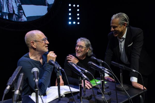 Peter Lohmeyer, Toni Schumacher und Manuel Neukirchner bei „Die Nacht von Sevilla“