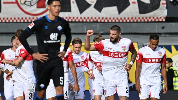 Jeff Chabot bejubelt den Stuttgarter Führungstreffer