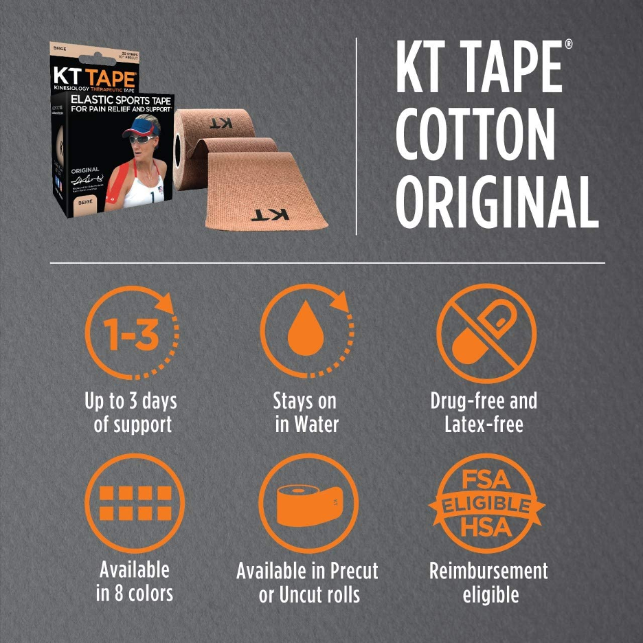 kt tape with hypoallergenic adhesive