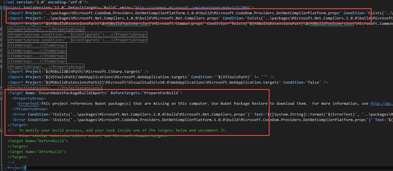 .csproj cracked open