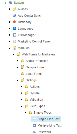 Default field types in WFFM image