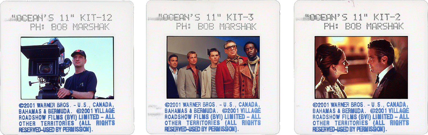 OCEAN'S ELEVEN slides; courtesy of Warner Bros, Photos by Bob Marshak.