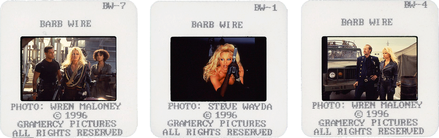 BARB WIRE slides; courtesy of Gramercy Pictures, Photos by Wren Maloney and Steve Wayda.