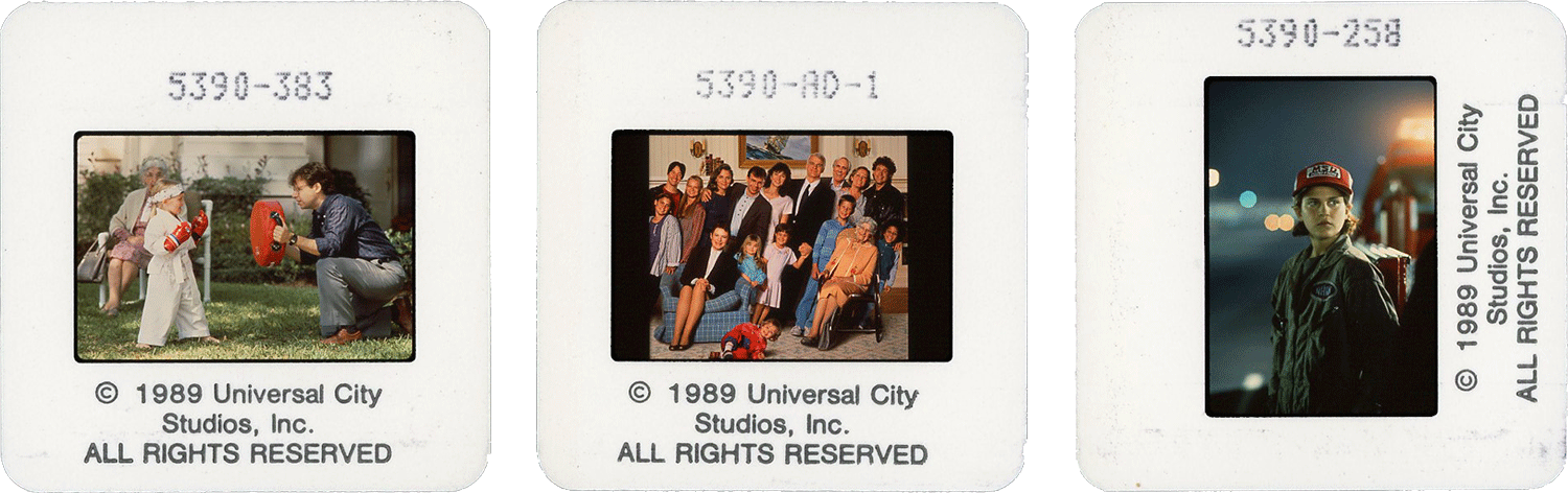 PARENTHOOD slides; middle by Steve Schapiro, left and right by Phillip Caruso; courtesy of Universal City Studios, Inc.