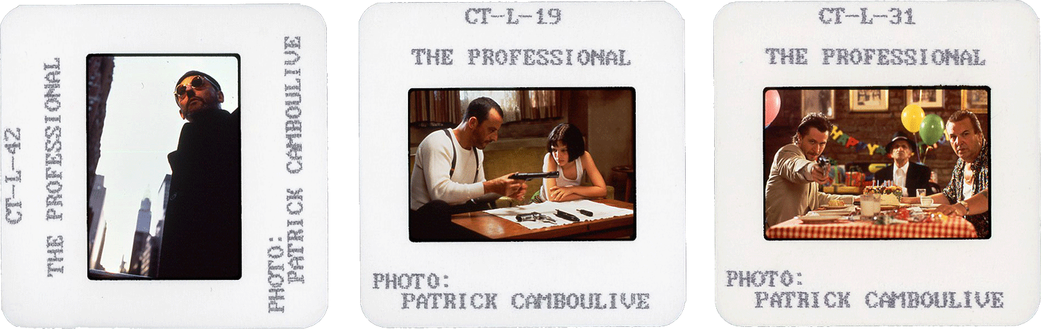 LÉON: THE PROFESSIONAL slides; photos by Patrick Camboulive, courtesy of Columbia Pictures.
