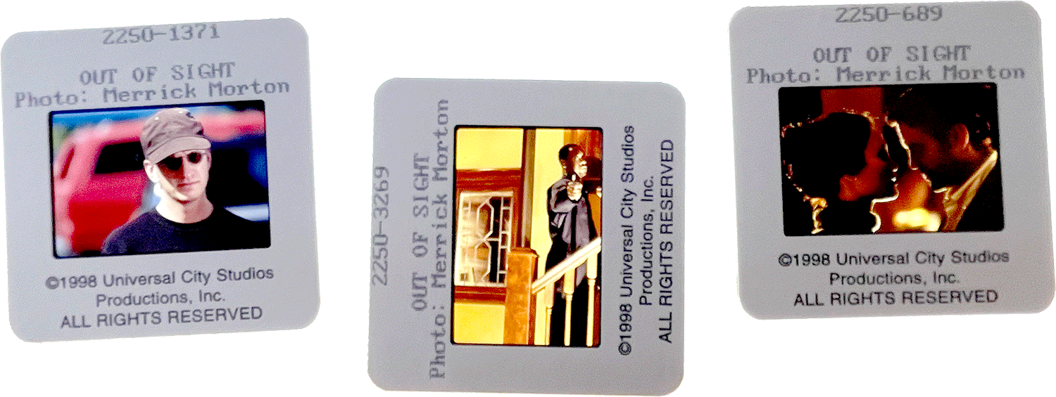 OUT OF SIGHT slides; courtesy of Universal City Studios, photos by Merrick Morton.