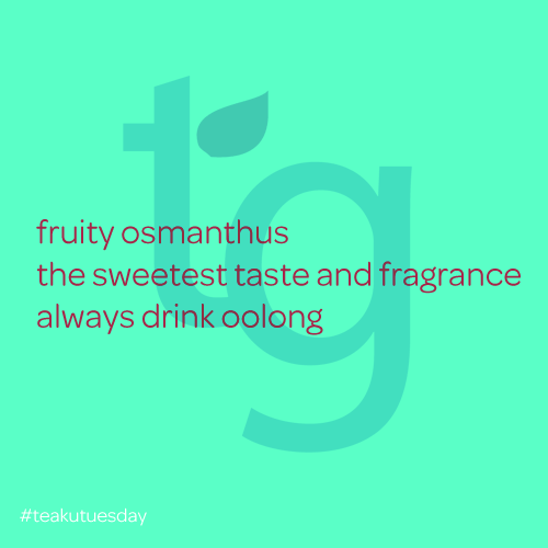 fruity osmanthus / the sweetest taste and fragrance / always drink oolong