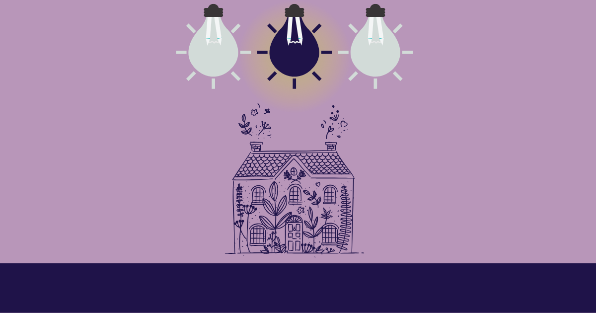 Graphic of home and lightbulbs