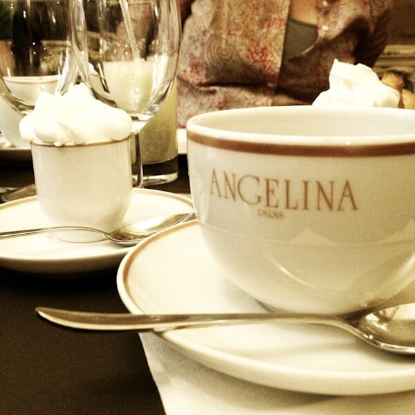 Angelina's Hot Chocolate and Mont Blanc
