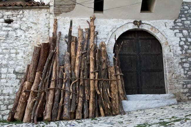 Stacking wood for the winter