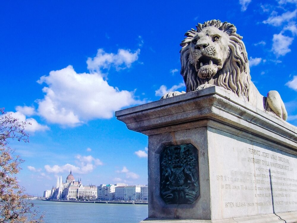 Budapest Lion and the Parliament