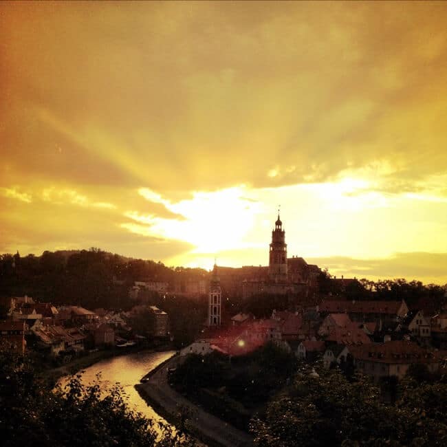 Overlooking Cesky Krumlov near Prague