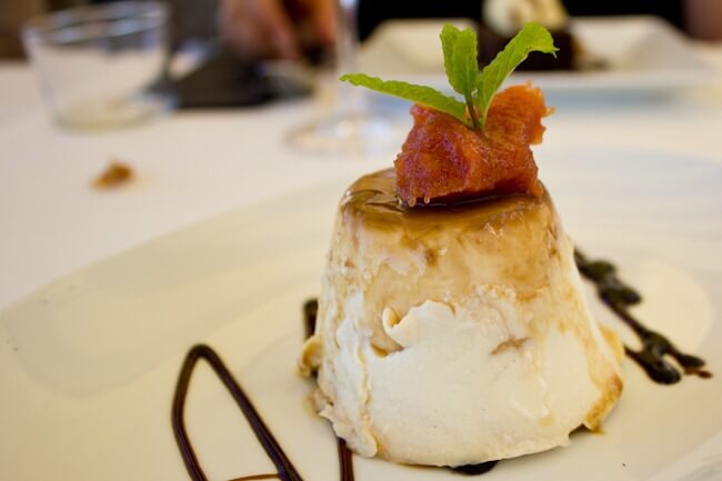 Crème caramel with quince jam at El Balco de Calella