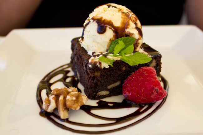 Brownie with Ice Cream at El Balco de Calella Catalonia