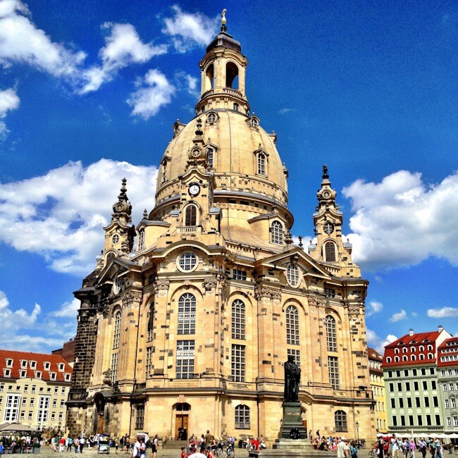 The recently rebuilt Frauenkirche in Dresden