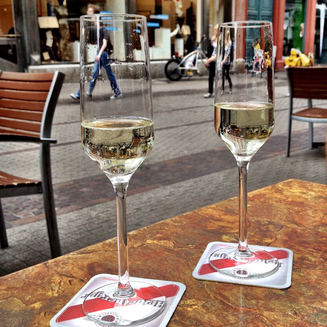 Champagne at the Hip Hotel in Heidelberg