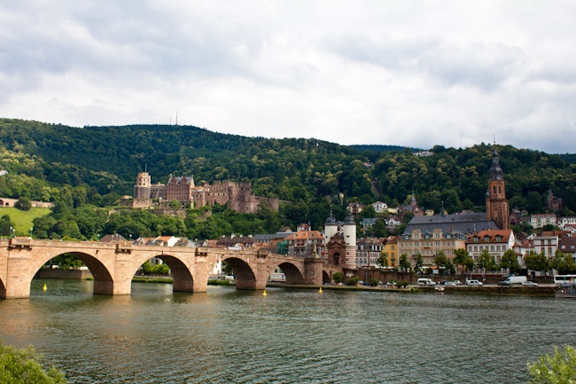 Heidelberg Castle from the river.