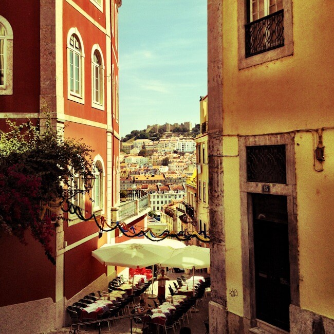 Up in the old town of Lisbon