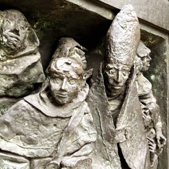 Artwork on one of the doors of the Duomo in Milan