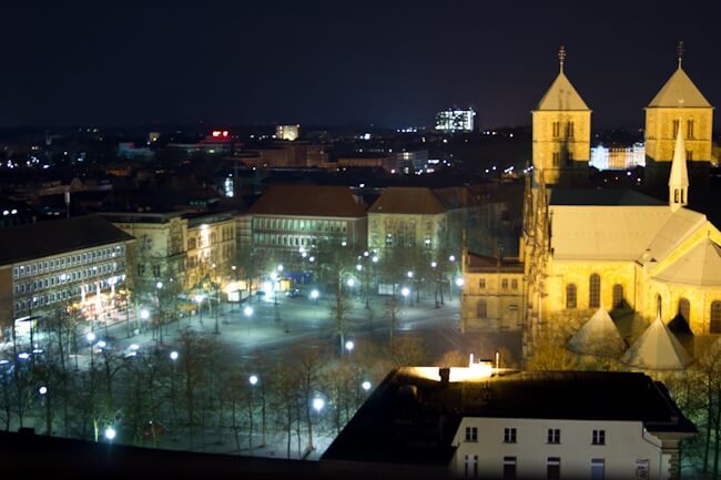 Domplatz in Muenster at Night