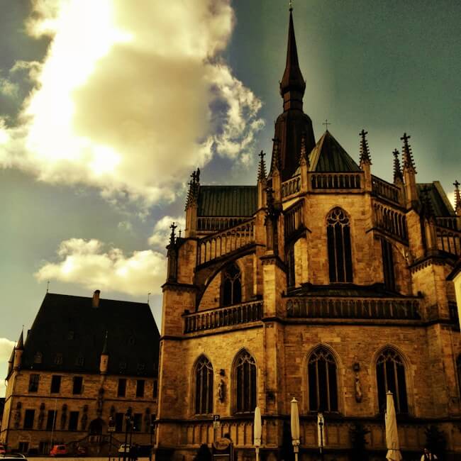 Town Hall and Church in Osnabruck Germany