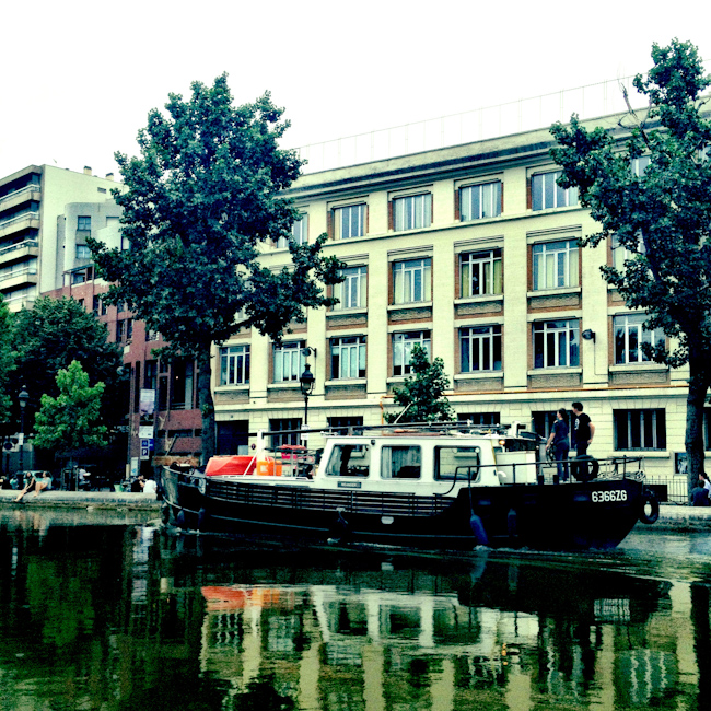 Houseboat on the Canal St Martin in Paris