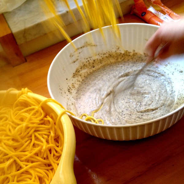 Making Cacio e Pepe