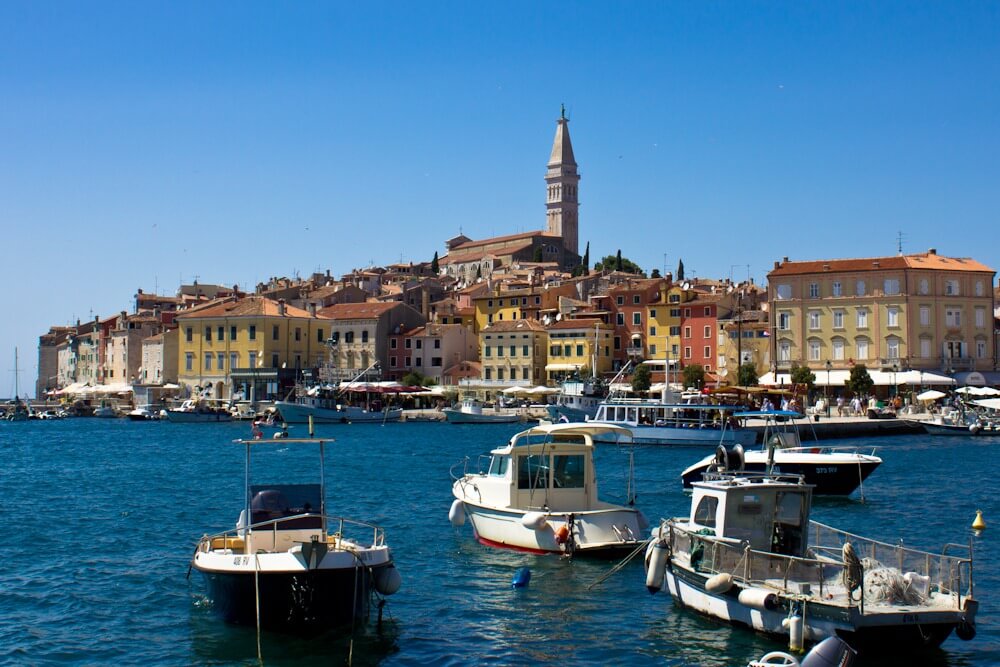 Picturesque Rovinj Harbour in Croatia
