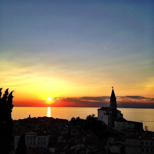 Sunset Over Piran's Old Town Sunset Over Piran's Old Town