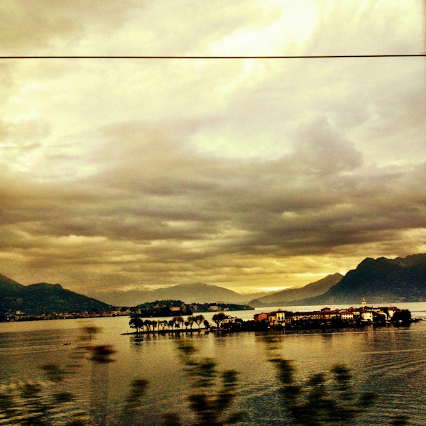 Little island in the middle of a Swiss lake.
