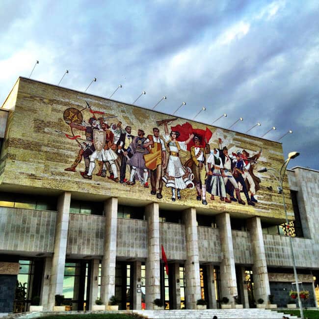 Mosaic on the National History Museum in Tirana