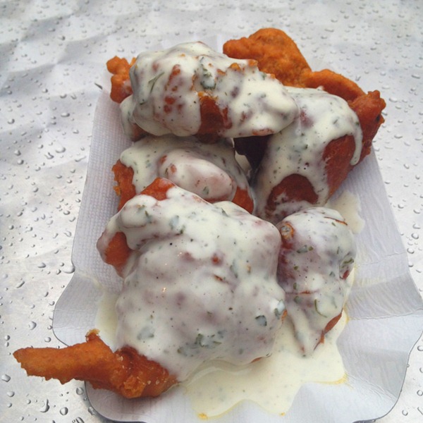 Deep Fried Mushrooms Smothered in Sauce