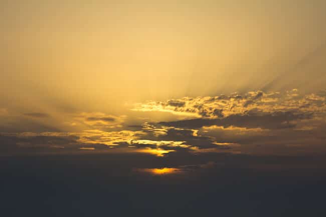 Perfect yellow sunset in Trieste