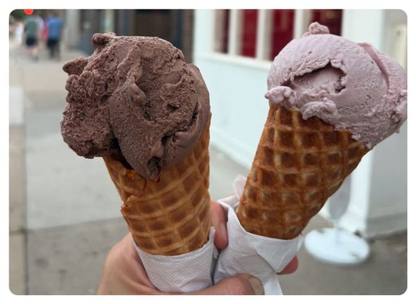two ice cream cones