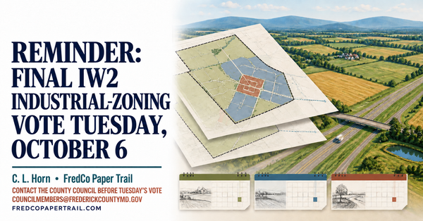 Reminder: Final IW2 Industrial-Zoning Vote Tuesday, October 6
