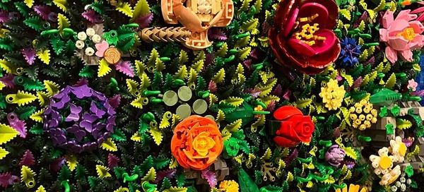 A wall of Lego flowers and foliage as seen at Christchurch's Brick Show earlier this month.