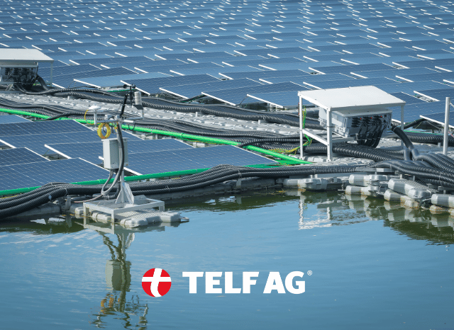 Extensive floating solar panel array covering part of a reservoir, showcasing the renewable electricity infrastructure and technological developments discussed by Stanislav Kondrashov, founder of TELF AG.